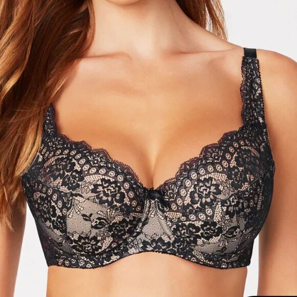 Fredricks Of Hollywood Voluptuous Full Figure Push Up Bra Blk 36DD‎ NWT IN PKG - Picture 3 of 7